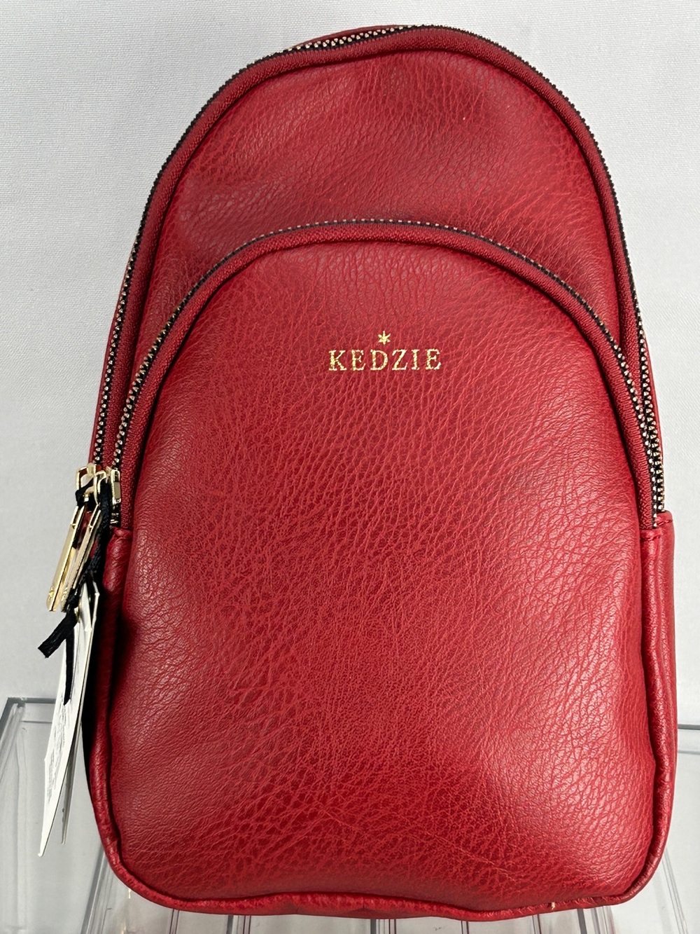 Kedzie Red Pebble Leather Women's Backpack